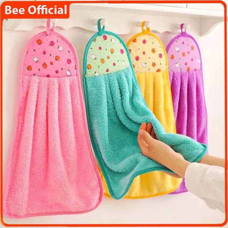 BEE - Lap Tangan / Lap Handuk Tangan Gantung Polos Motif Buah / Kain Lap Dapur / Hand Towel Serbaguna