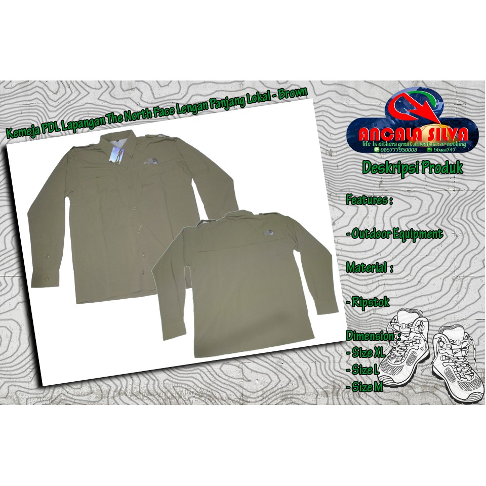 Kemeja PDL Lapangan The North Face Lengan Panjang Lokal