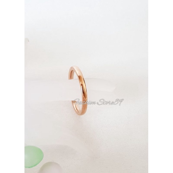 Cincin Titanium simple Tipis Cincin Ukuran 1.5mm Titanium antikarat fashion Simple Black gold Rosegold