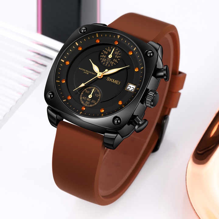 SKMEI 1903 Jam Tangan Pria Wanita Analog Chronograph Tali Silicone WATCHKITE WKOS