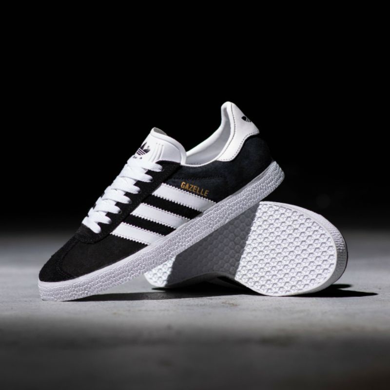 ADIDAS GAZELLE BLACK WHITE ORIGINAL 100% - SEPATU PRIA - SEPATU KASUAL PRIA - SEPATU ADIDAS ORIGINAL