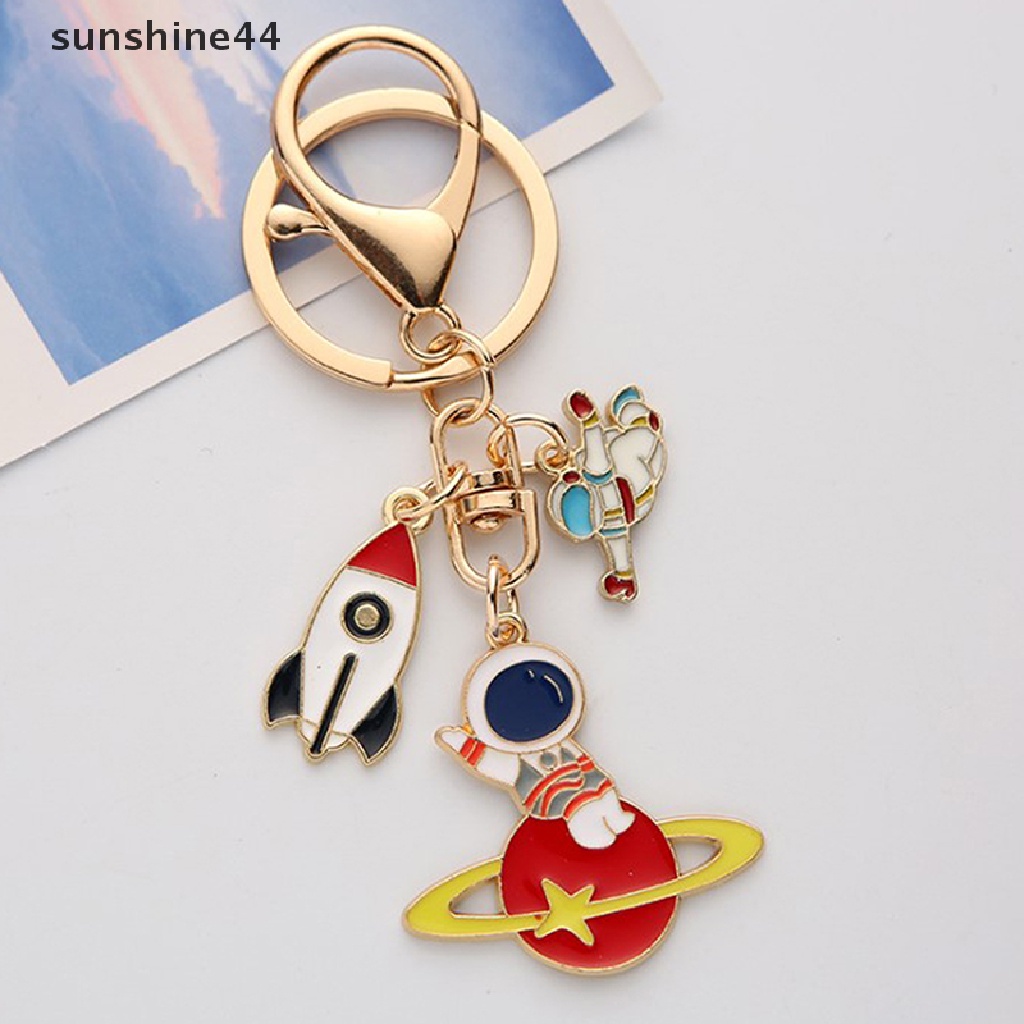 Sunshine Gantungan Kunci Bentuk Astronot / Planet / Bintang / Galaxy Untuk Koleksi / Travel