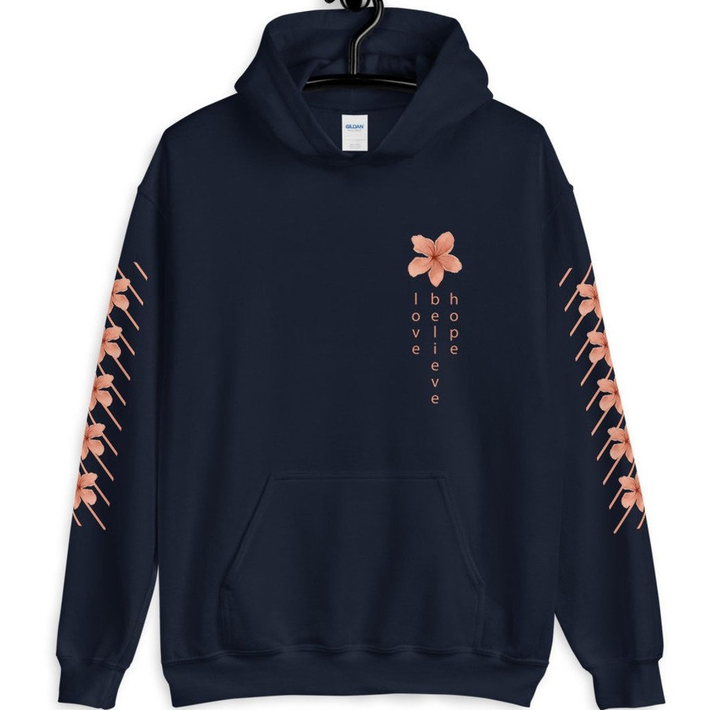 Hoodie Love Believe Hope Aesthetic Japan Style Premium Cotton Fleece Unisex