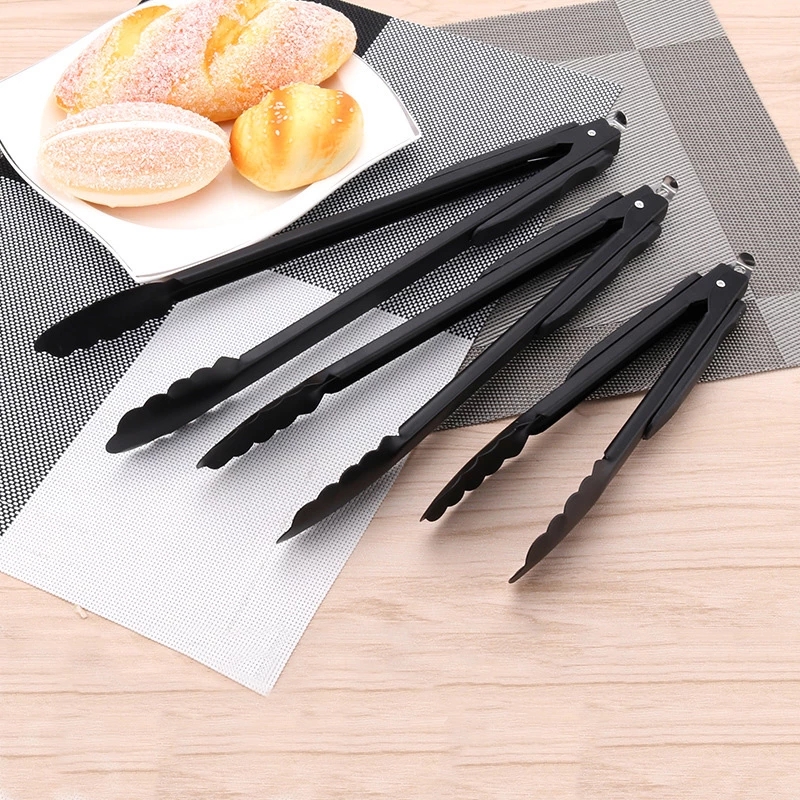 Klip Penjepit Makanan Multifungsi Bahan Stainless Steel Warna Hitam Untuk Bbq