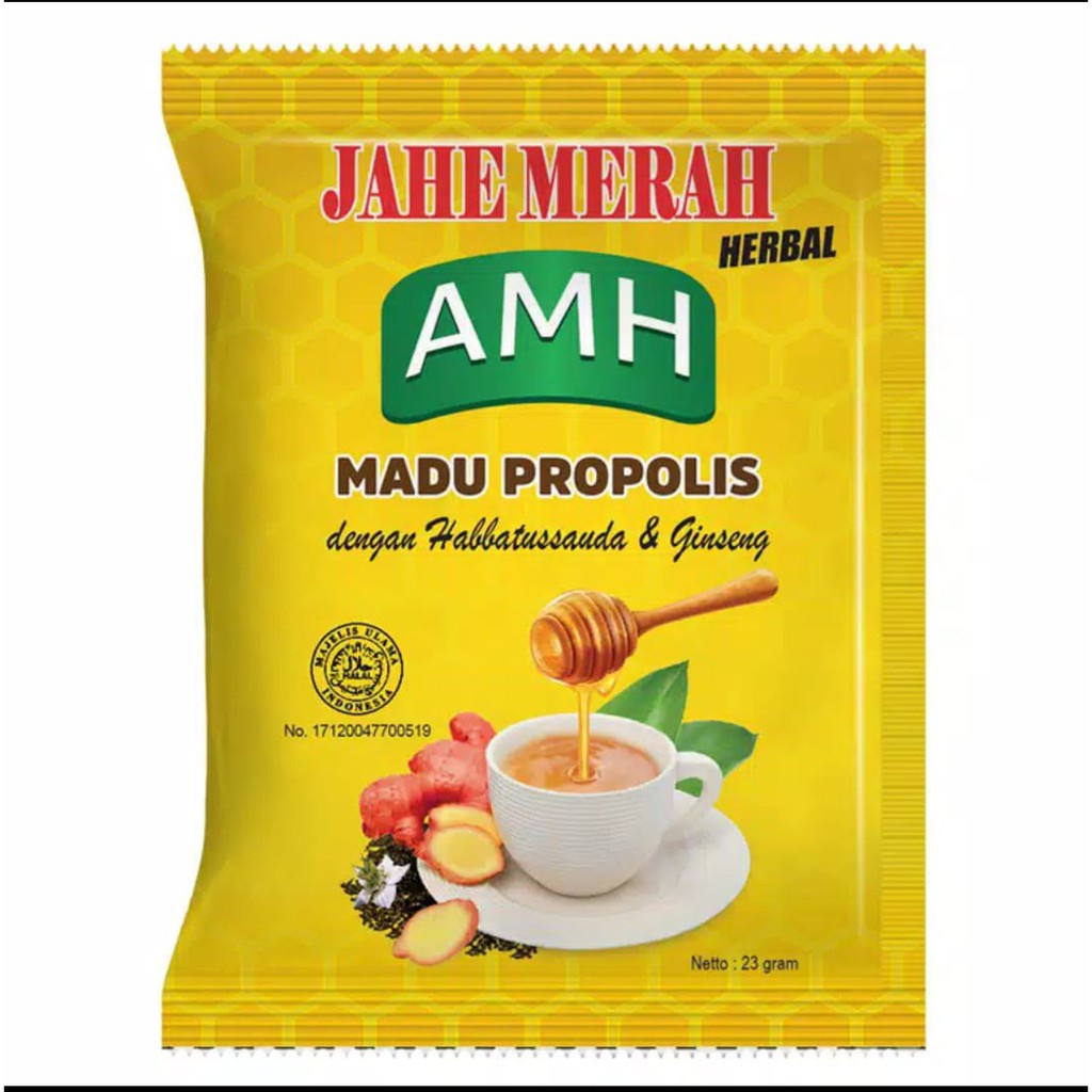 

[5 SACHET] Minuman Susu Jahe merah AMH Plus Ginseng Habbatussauda / Susu Jahe Madu Propolis / Susu Jahe kambing Etawa