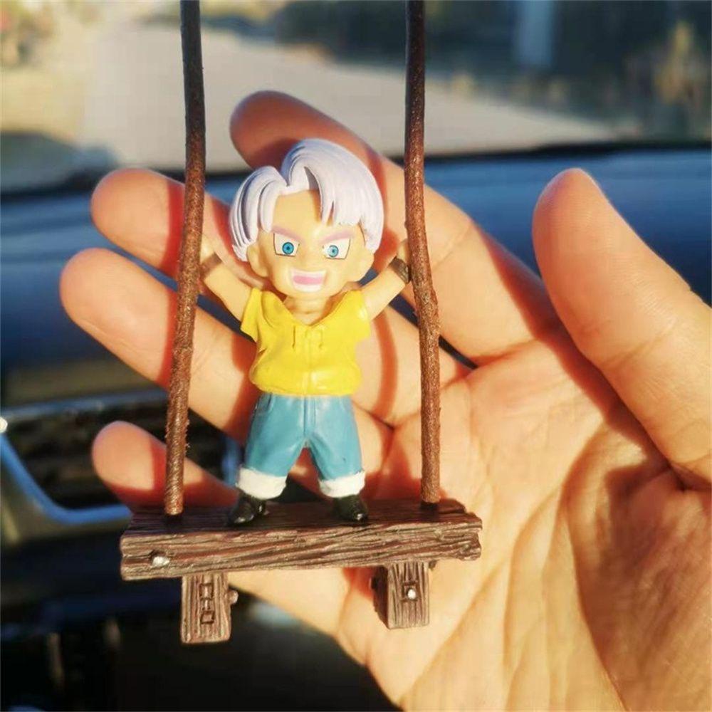 Lanfy Karakter Model Mainan Anak Aksesoris Interior Mobil Cermin Liontin Kartun Hewan Ayunan Gantung Son Goku Swing Ornaments