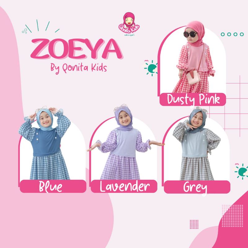 GAMIS SET ZOEYA ORIGINAL QONITA KIDS GAMIS ANAK DRESS ANAK