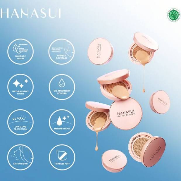 *galerybeautysemarang* HANASUI Serum Cushion 15g | Foundation | Flawless | Natural Dewy Finish | Perfect Coverage