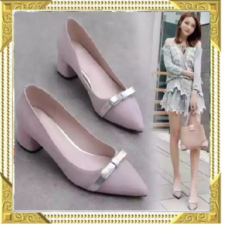 PROMO GROSIR sepatu kerja wanita perempuan hitam formal dinas bagus keren krem kilap kantor cewek