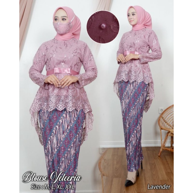 SET KEBAYA VALEERIA - PAKAIAN KEBAYA TERLARIS 2021 - KEBAYA WISUDAAN CANTIK - MODEL KEBAYA KEKINIAN-7