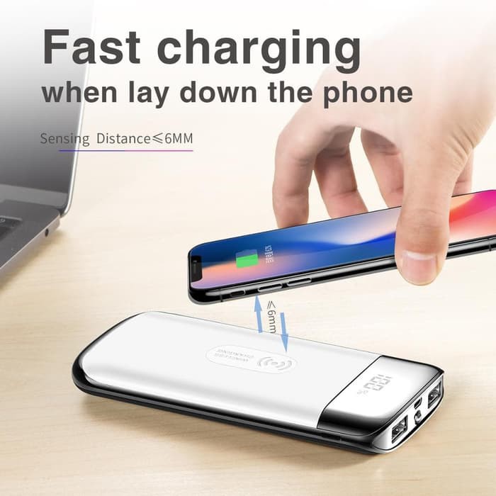 Joyroom Powerbank Wireless charger 10.000 mAh white JR-D121