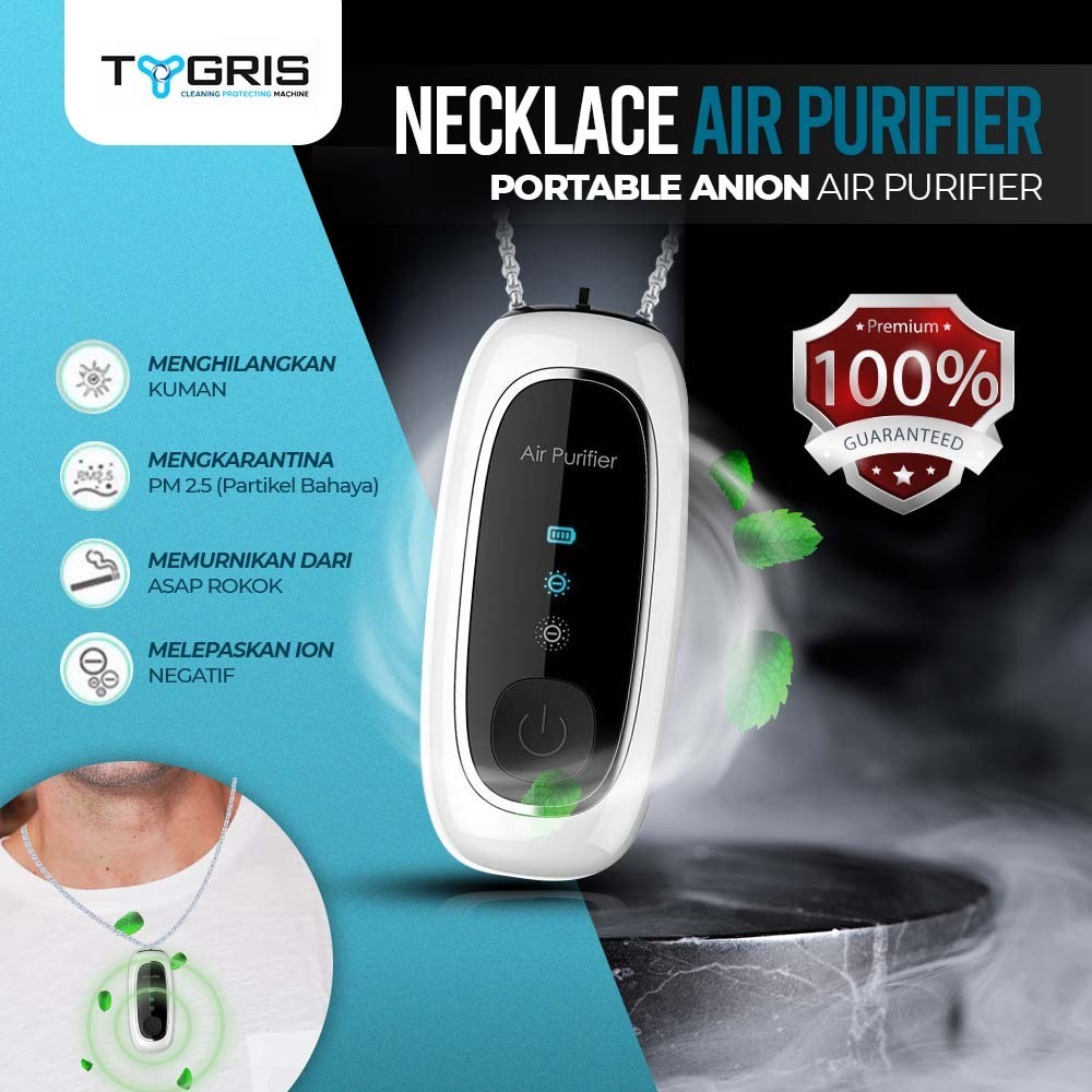 AIR PURIFIER PORTABLE NECKLACE TYGRIS PERSONAL IONIZER AIR FRESHENER