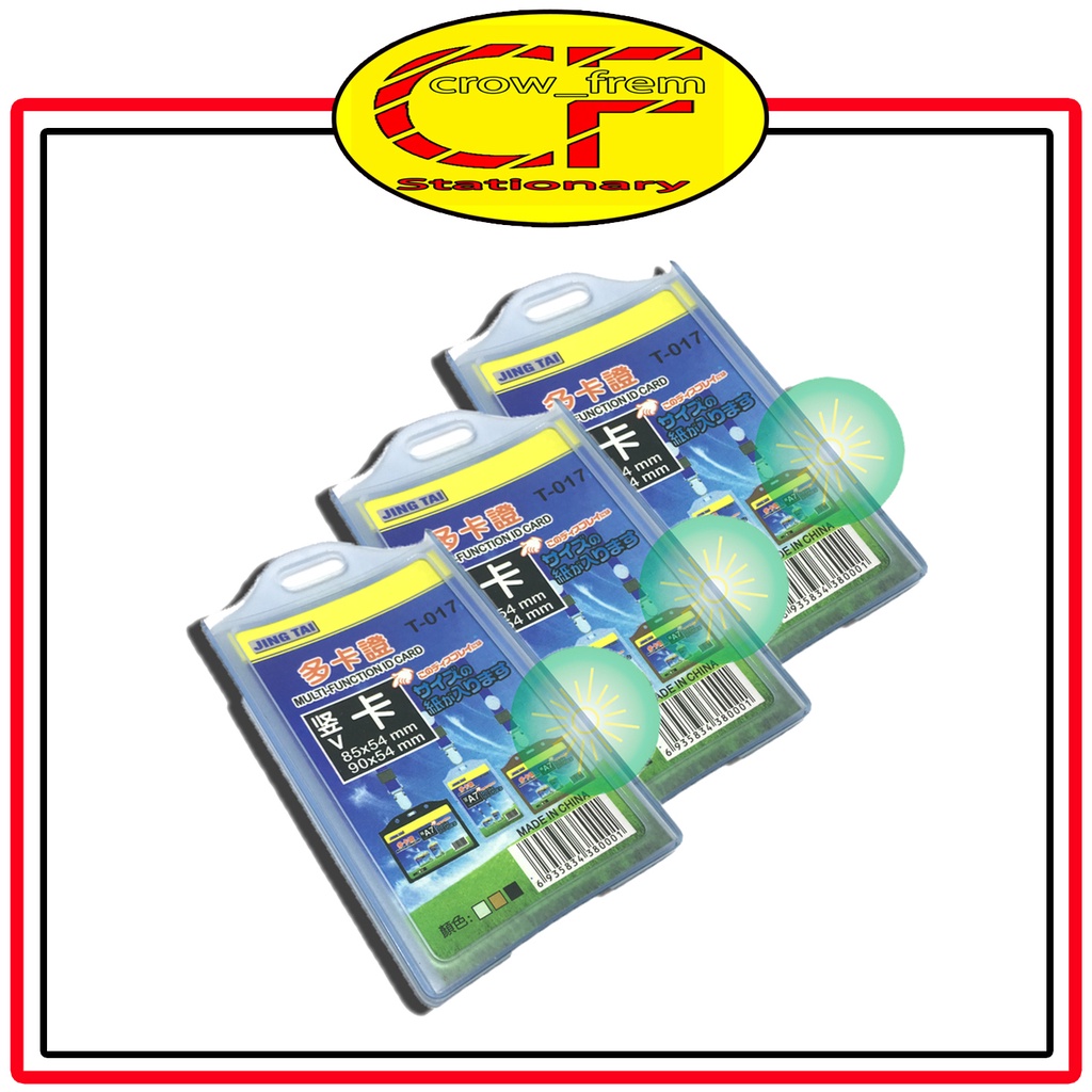 

1 Pak ID Card / Name Tag / Frame Casing Tempat ID Card Holder Elastis Bening Potrait 2 Muka isi 5 pcs