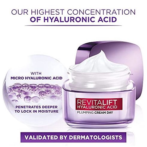 ☘️Yuri Kosmetik☘️ Loreal Revitalift Hyaluronic Acid Plumping Cream Day 50ml