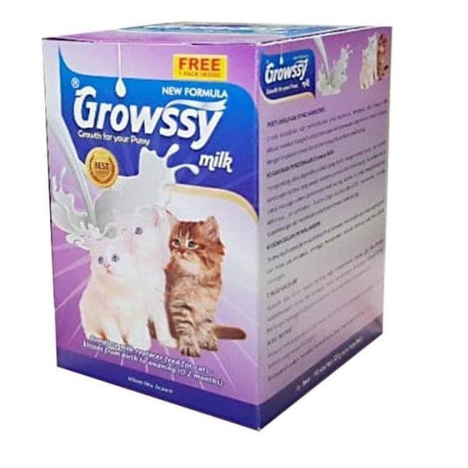 GROWSSY MILK 1 BOX (ISI 10 SACHET)  SUSU KUCING (0-2 BULAN) NEW FORMULA