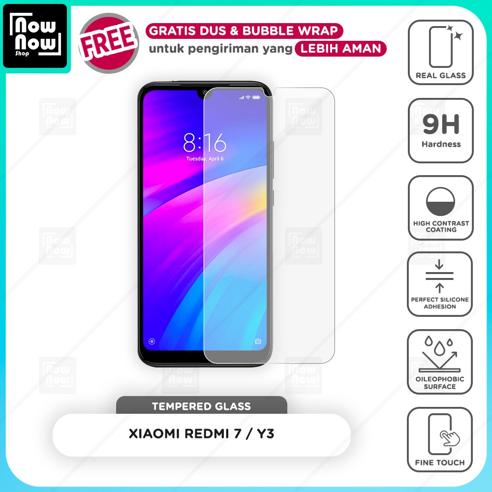 Tempered Glass Anti Gores Xiaomi Redmi 7 / Y3 Screen Guard Protector 9H Kaca Temperglass