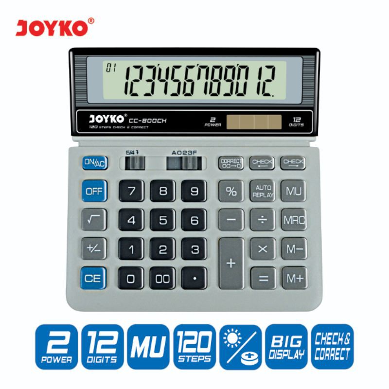 

Kalkulator CC-800CH 12 Digits Check Correct Joyko