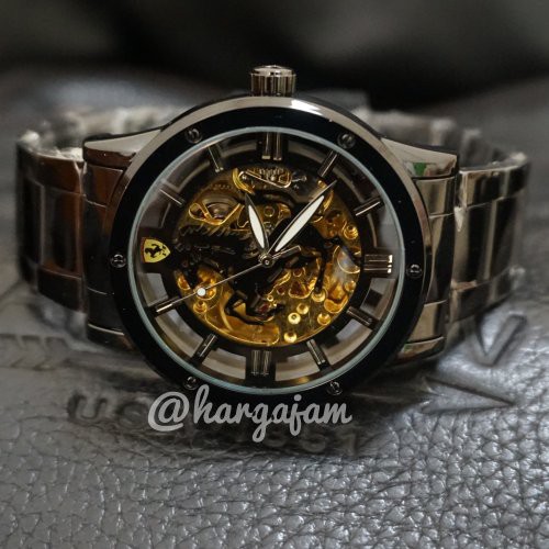 Jam Pria Automatic Ferrari F2201 Full Black (hargajam harga jam matic otomatis)