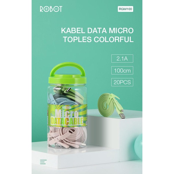 KABEL DATA MICRO USB ROBOT RGM100s ORIGINAL (1 TOPLES = 20 pcs)