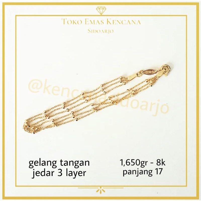 Gelang tangan jedar 3 layer best seller