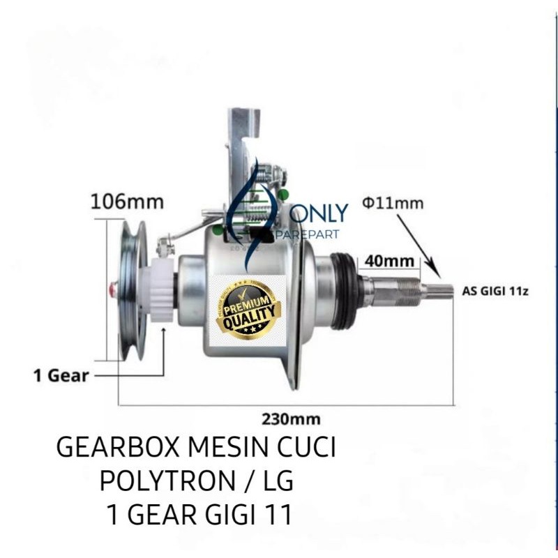 GEARBOX MESIN CUCI POLYTRON 1 GEAR AUTOMATIC/ GEAR BOX MESIN CUCI LG 1 TABUNG