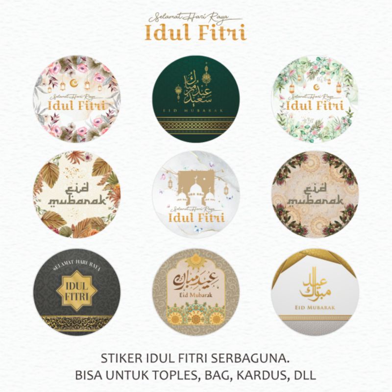 

stiker cutting tinggal tempel Idul Fitri READY STOCK terbaru desain exclusive, Label idul Fitri