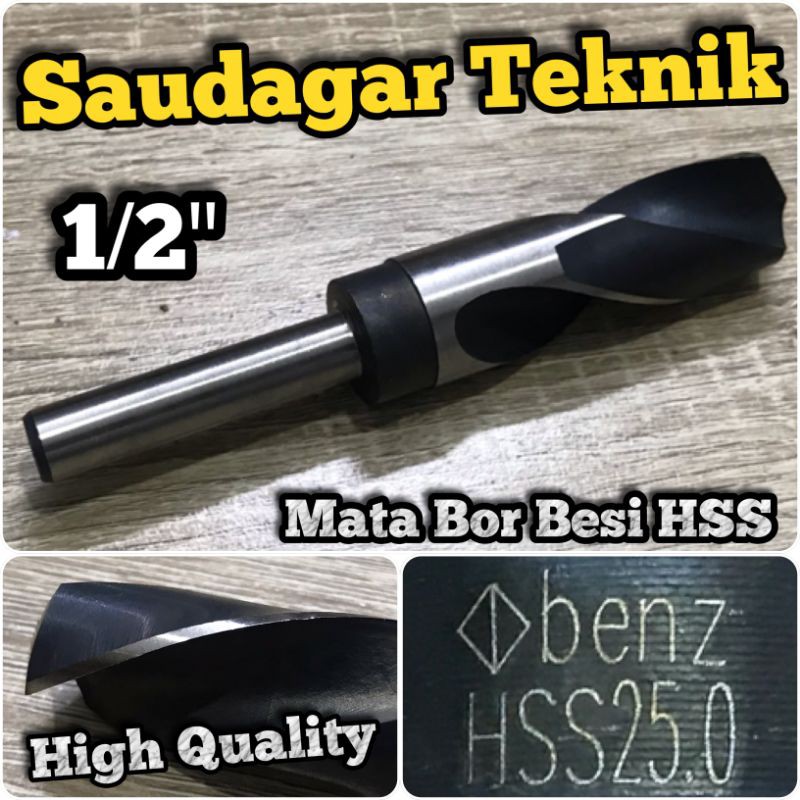 Mata Bor Besi 25mm Untuk Mesin Bor Tangan Reduced Shank 1/2&quot; 25 mm