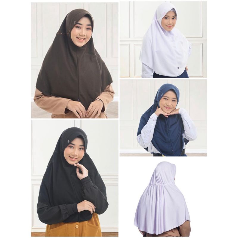 Hijab istant TK/SD/SMP/SMA dan dewasa pita belakang serut INOVA bahan poly ethylene premium