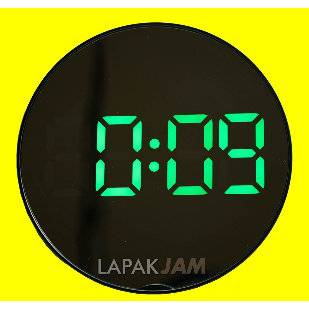 Jam Weker Alarm Clock  Bulat Warna Hitam Polos Unik ESA 6505