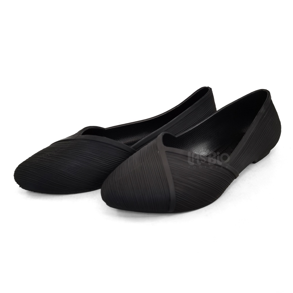 Porto Sepatu Selop Flatshoes Ballerina Karet Kasual Formal Wanita XEM