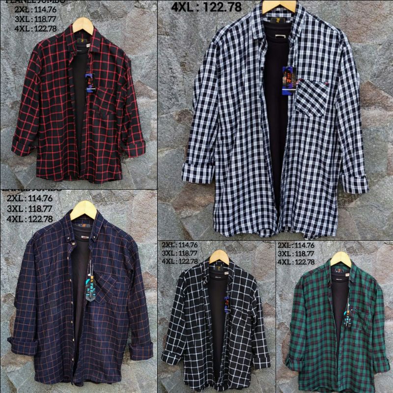 COD kemeja flanel jumbo pria size XXL XXXL XXXXL - kemeja flanel jumbo pria high quality - kemeja flanel big size pria lengan panjang import - distro - murah - terbaru 2022