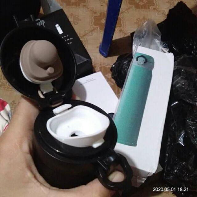 [hitam] Termos Niagara Karet Segitiga 500ml Tumbler Botol Polos H777