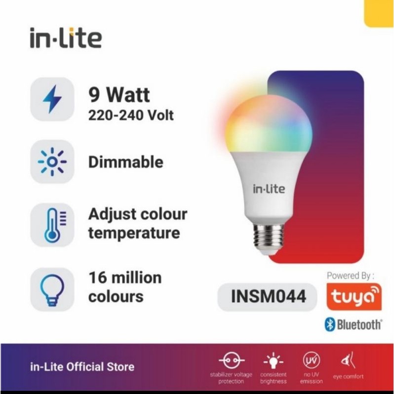 LAMPU LED INLITE BHOLAM LED IN LITE 9W 9 WATT BLUETOOTH INSMO44