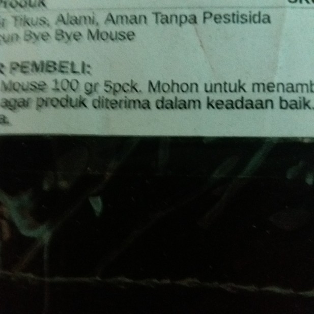 Pengusir Tikus, Alami, Aman Tanpa Pestisida Dan Racun Bye Bye Mouse Gel 100 Gram