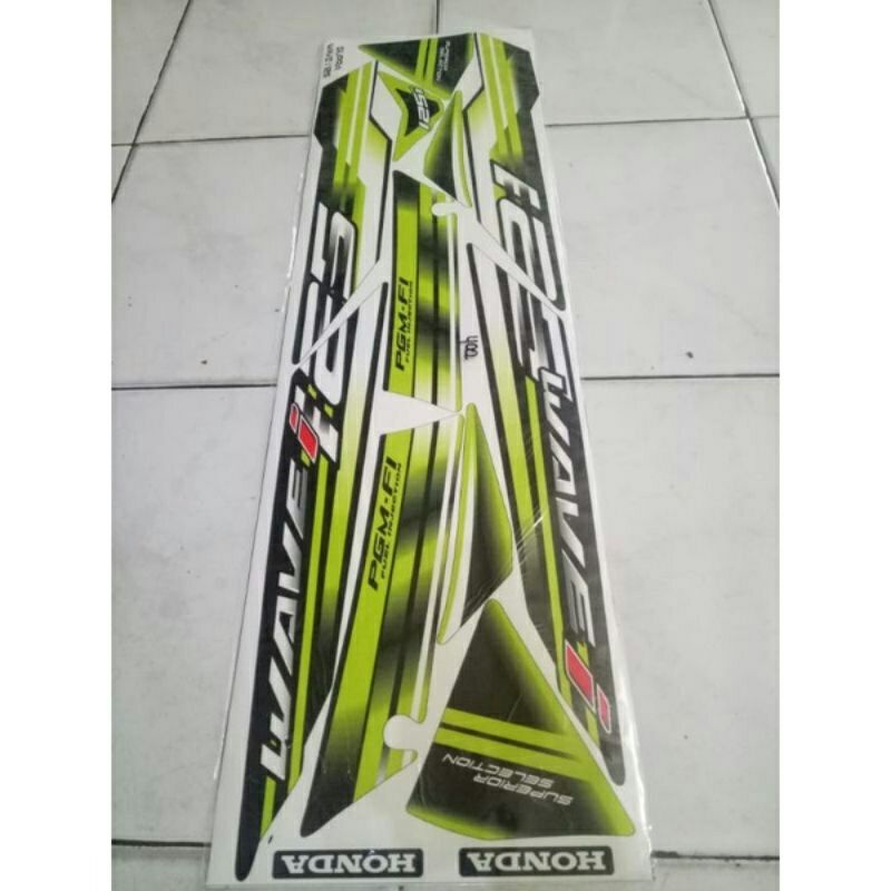 striping variasi supra x 125 wave hijau