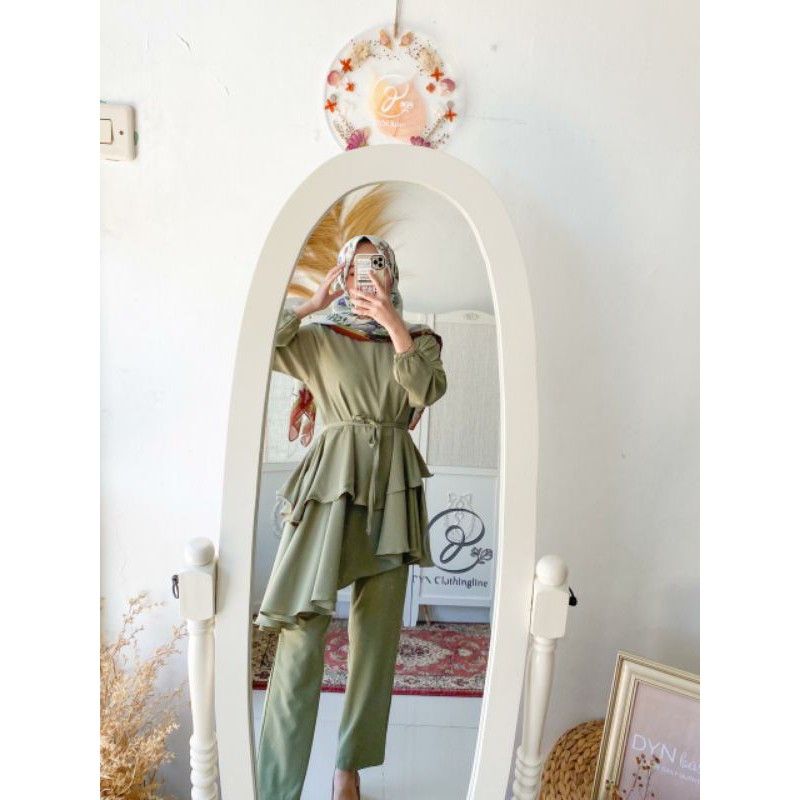 SETELAN ONE SET ADEM ODETTA SET ORI DYN CLOTHINGLINE/SETELAN CELANA WANITA MURAH/CELANA KULOT WANITA