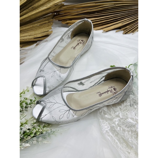 RAFAIZOUTFIT flatshoes wanita silver tanpa hak