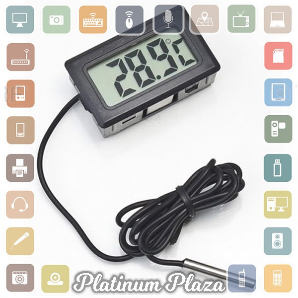 Effosola Pengukur Suhu Digital Termometer Aquarium dengan Kabel 1M - TPM-10 - White`6AGHOB-