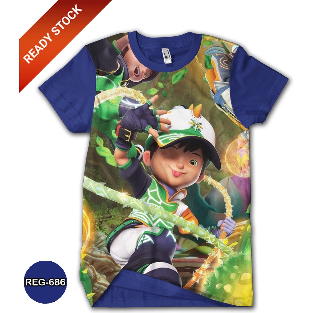 Baju Anak Boboiboy Solar & Duri Super Galaxy 3D Baju Boboiboy Kartun TV Animasi #REG-686