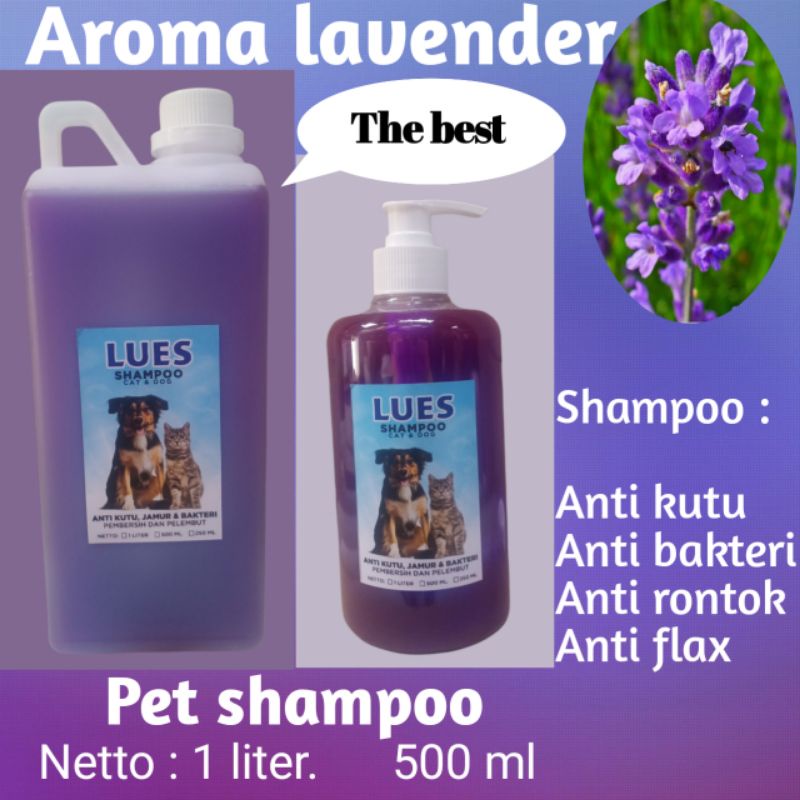 Shampoo kucing dan anjing anti kutu,  jamur,  rontok dan anti flax