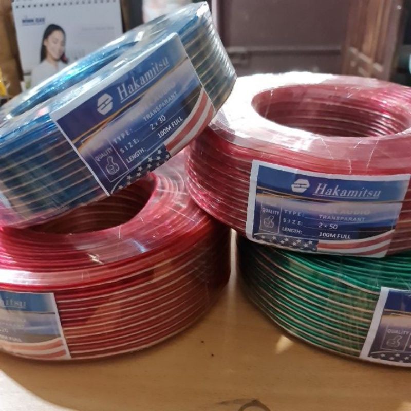 KABEL LISTRIK TRANSPARAN KABEL SERABUT PER ROL 2 X 30 2x50 2x80 2x120 2x30x100YARD