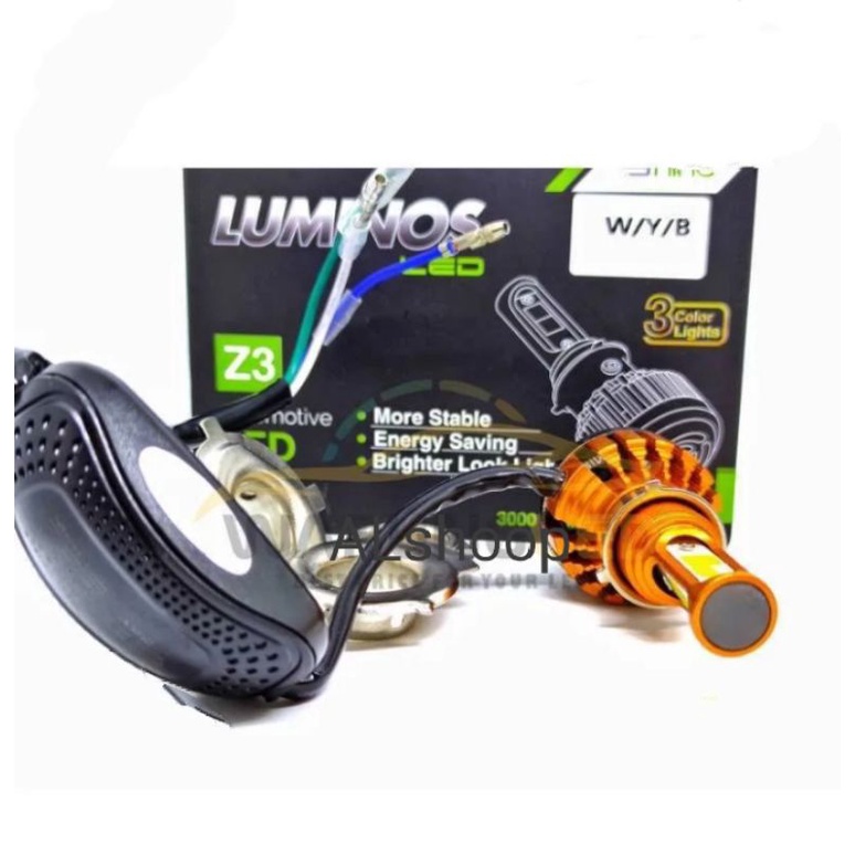 LAMPU LED MOTOR LUMINOS 3 WARNA Z3 WHITE YELLOW BLUE