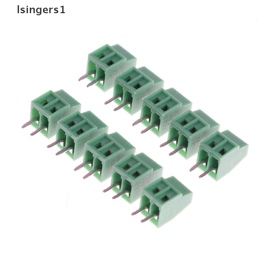 (lsingers1) 10pcs Blok Terminal Sekrup PCB Universal 2 Tiang KF128 2.54mm