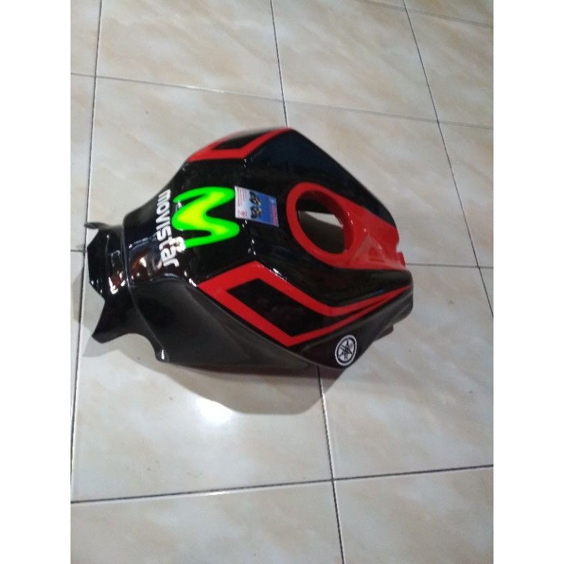 Cover tengki/kondom tangki YAMAHA R15 V1 V2 Besic all new CBr Hitam list merah