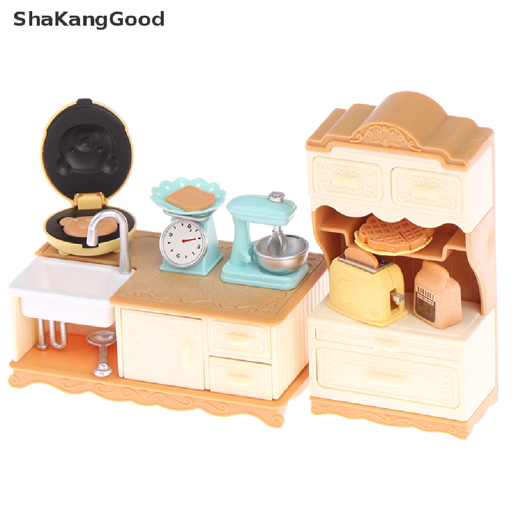 Skid Mainan Miniatur Meja Makan / Kabinet / Dapur Untuk Aksesoris Rumah Boneka