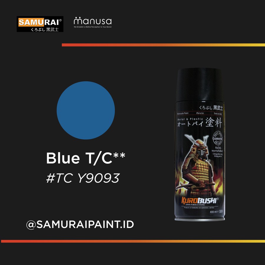 (TopCoat) TCY9093 Blue - SAMURAI PAINT Cat semprot/Pilox/Aerosol