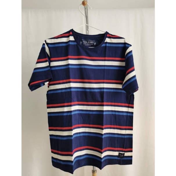 Tshirt kaos tira jeans stripe navy