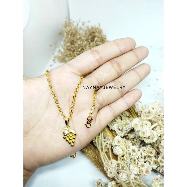 kalung medan + liontin koin 91anggur 45cm