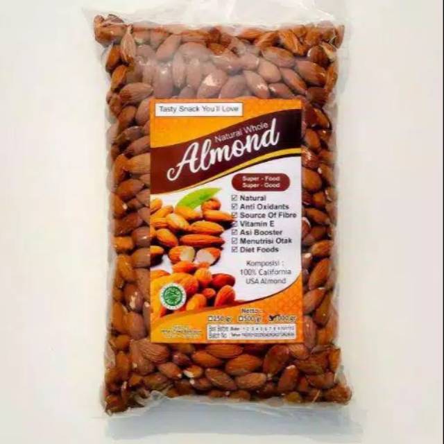 

Kacang almond panggang kupas 250 gr/ almond roasted natural premium/ almond enak/ almond murah