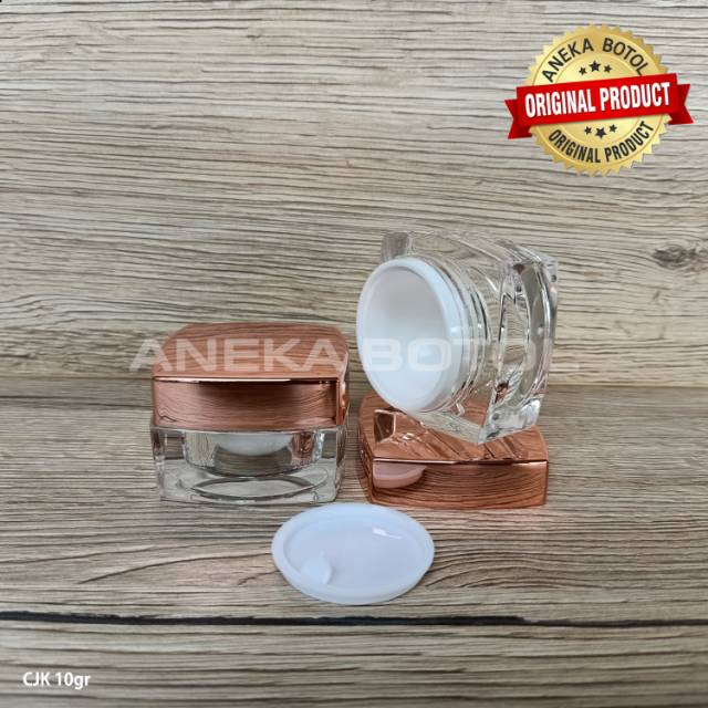 POT CREAM JAR ACRYLIC 10 GRAM ROSE GOLD BENING / POT CJK / POT IMPORT LUXURY